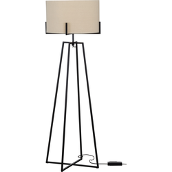 WOOOD Holly Vloerlamp - Zwart/naturel - 160x55x55
