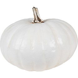 Clayre & Eef Decoratie Pompoen Ø 17x13 cm Wit Polyresin