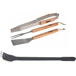 BBQ/barbecue gereedschap set 4-delig RVS - Barbecuegereedschapset