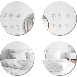 MISOU Plakspiegel - 4 stuks - 20x20cm - Deurspiegel Hangend - Zelfklevende spiegel - Wandspiegel - Rond - Wanddecoratie - Miroir Mural