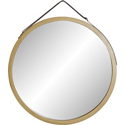 Items - Spiegel/wandspiegel - bamboe buitenkant - rond - D38 cm - Spiegels
