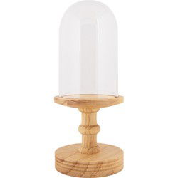 Clayre & Eef Glazen Stolp Ø 14x34 cm Bruin Hout Glas