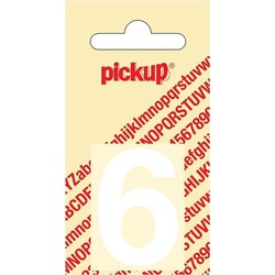 Plakcijfer Helvetica 40 mm Sticker witte cijfer 6 - Pickup