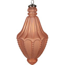 Clayre & Eef Kerstbal Ø 14x26 cm Oranje Glas Kerstboomversiering