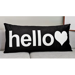 Sierkussen Hello Zwart | 30 x 50 cm | Katoen/Polyester