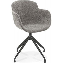Design stoel met armleuningen 'MIMO' in donkergrijze stof