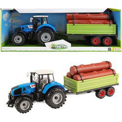 Tractor Tractor met Oplegger en Boomstammen Fritie 20cm
