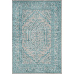 Safavieh Medallion Indoor Woven Area Rug, Adirondack Collection, ADR108, in Light Grey & Teal, 155 X 229 cm