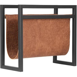 LABEL51 Magazinehouder - Cognac - Leder - One Size