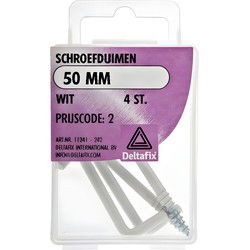 Schroefduim 50mm wit 4st