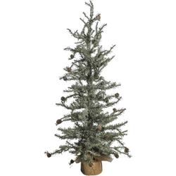 Decoratieve kerstboom met groene kunst dennenappels H60