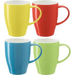 Bellatio Design Koffie mokken/bekers Paris - 4x - porselein - multi kleuren - 350 ml - Bekers