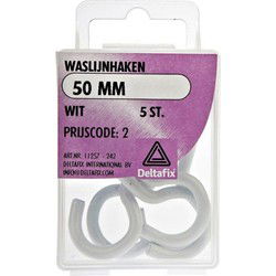 Waslijnhaak wit 80mm