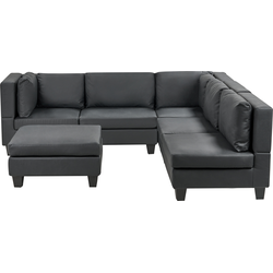 Beliani UNSTAD - Modulaire Sofa-Zwart-Kunstleer