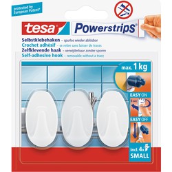 Tesa Powerstrips - 12x st - ovaal - haken - small - klusbenodigdheden - Handdoekhaakjes