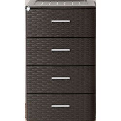 Plasticforte Bureau organizer - 4 lades - bruin - 39 x 36 x 61 cm - Ladeblok