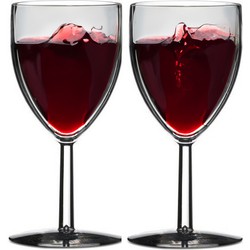 2x Mepal wijn glazen van hard kunststof - Wijnglazen