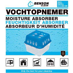 Benson Clean Vochtvanger/vochtopnemer - 4x - 400 ml - 13 x 13 x 12 cm - Vochtopnemers