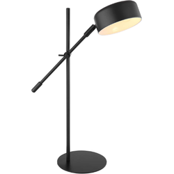 Zwarte tafellamp van metaal | 42 x 16 x 50 cm | E14 | Aan/uit schakelaar | Bureaulamp| Leeslamp