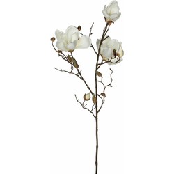 Mica Decorations Kunstbloem Magnolia tak - 90 cm - wit - Kunst zijdebloemen - Kunstbloemen