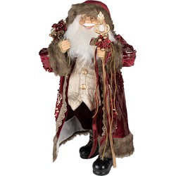 Clayre & Eef Beeld Kerstman 63 cm Rood Kunststof Kerstfiguren