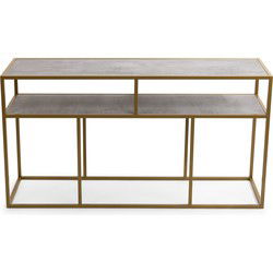 Stalux Side-table 'Teun' 150cm, kleur goud / beton