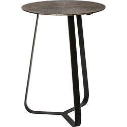PTMD Kae Gold Alu Black Iron Round Coffee Table S