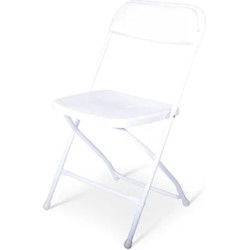Klapstoel kunststof Cannes wit frame - witte zitting