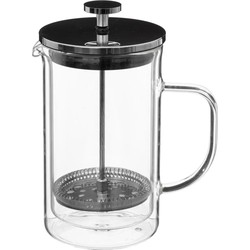 Secret de Gourmet French press cafetiere - dubbelwandig glas - 600 ml - Cafetiere