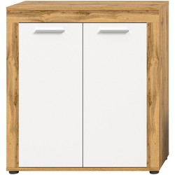 Eiken wit en wotan 2-deurs dressoir L80 cm - AOSTA