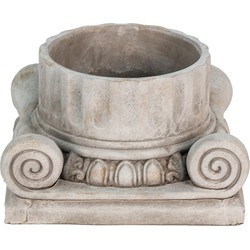 Clayre & Eef Bloempot  24x23x14 cm Grijs Steen Rechthoek Bloempot binnen