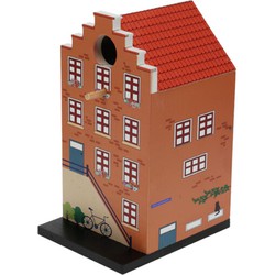 Pro Garden Vogelhuisje - grachtenpand design - hout - bruin - 15 x 12 x 23 cm- nestkastje - Vogelhuisjes