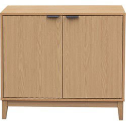Dressoir met 2 deuren en geribbelde fronten L80 cm - BOLOGNE