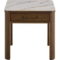 Bijzettafel Beige Keramiek - 45x45x45cm - Wilven
