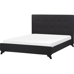 Beliani AMBASSADOR - Tweepersoonsbed-Zwart-Polyester