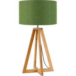 Tafellamp Everest - Groen/Bamboe - Ø32cm