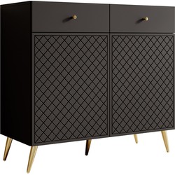 Meubella Dressoir Tadeo - Zwart - 100 cm