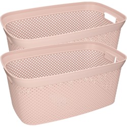 3x Wasmanden/wasgoed draagmanden roze 35 liter 54 x 34 x 23 cm huishouden - Wasmanden
