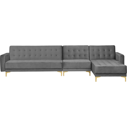 Beliani ABERDEEN - Modulaire Sofa-Grijs-Fluweel