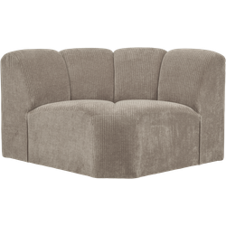 WOOOD Mojo Bank Hoekelement - Ribstof - Donker Zand - 75x68x77