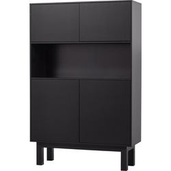 WOOOD Finca Buffetkast - Grenen - Zwart - 170x110x40