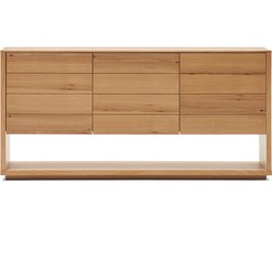 Kave Home - Alguema dressoir 3 deuren in eiken fineer met natuurlijke afwerking 151 x 73cm