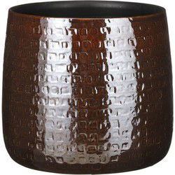 Mica Decorations Plantenpot - donkerbruin - 32 x 30 cm - keramiek - Plantenpotten