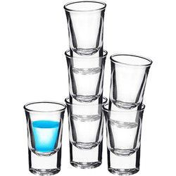 Shotglazen - 6x stuks - 34 ml - borrelglaasjes - rond - glas - Shotglazen