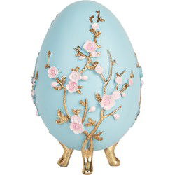 Clayre & Eef Decoratie Beeld Ei Blauw Kunststof