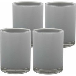 Drinkbeker/limonadebeker - 4x - luxe kunststof - lichtgrijs - 440 ml - Bekers