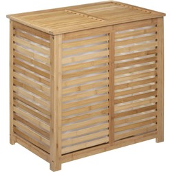 5Five Wasmand Bamboe - Dubbele bak - 2x 50 liter compartiment - Wasmanden