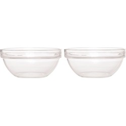 2x Salade serveerschalen glas 29 cm - Saladeschalen