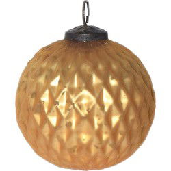 Clayre & Eef Kerstbal  Ø 10 cm Goudkleurig Glas Kerstdecoratie