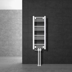 Badkamer radiator middenaansluiting 300x800 mm wit recht met onderaansluitset LuxeBath